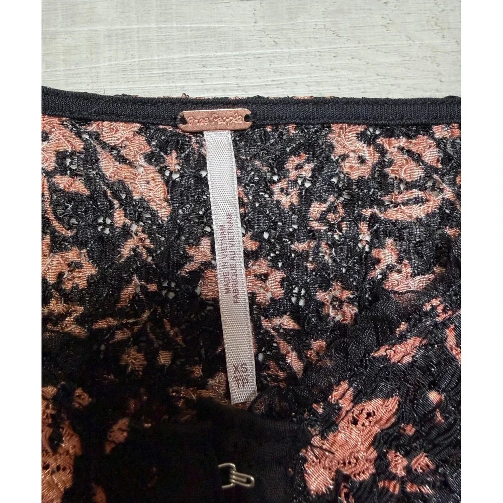 Free People Oh Baby Floral Print Corset Lace Top Size XS